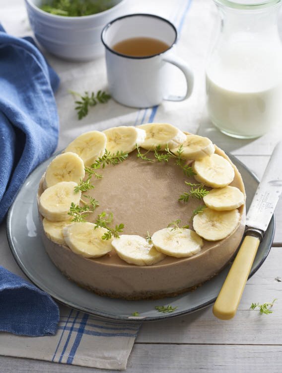 Pastel fácil de plátano y galleta