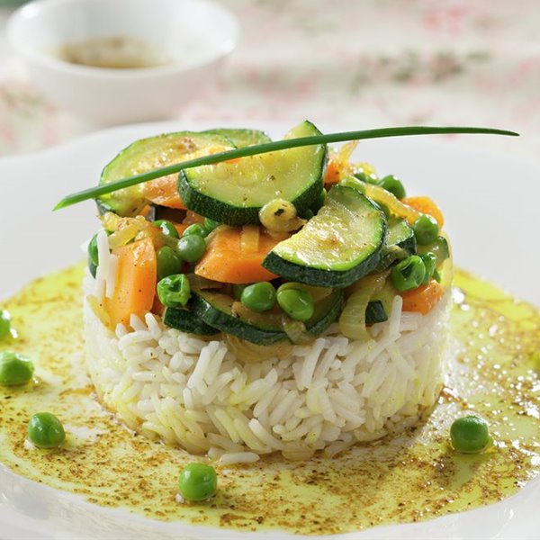 27. Receta de timbal de arroz y verduras al curry