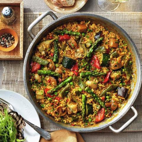 Paella Con Alcachofas Y Verduras ¡una Delicia! (sin Marisco Ni Carne)