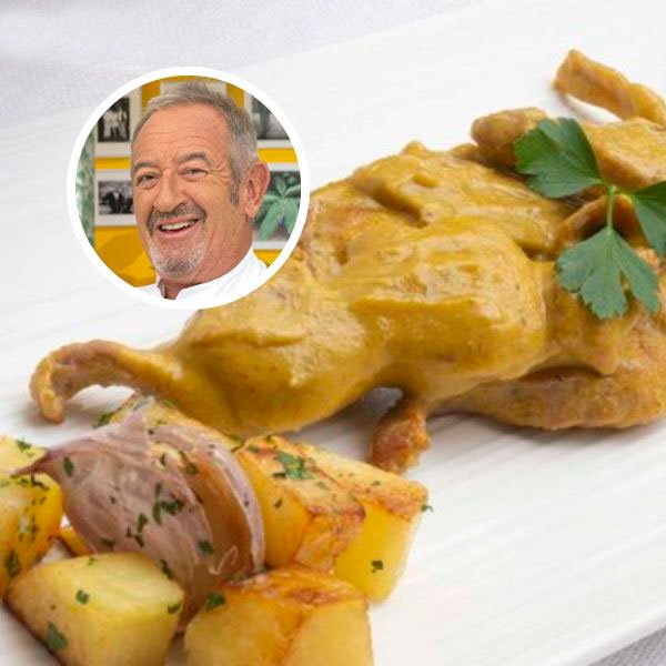 Karlos Arguiñano cocina el conejo en salsa de nueces garrapiñadas del bar Pinotxo