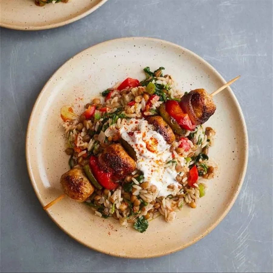 Brochetas de kebab casero de Jaimie Oliver, un delicioso plato único