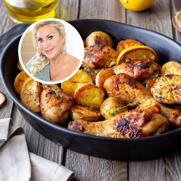 El pollito asado con patatas que Raquel Mosquera les prepara a sus hijos