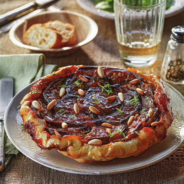 Tatin de berenjena y queso de cabra