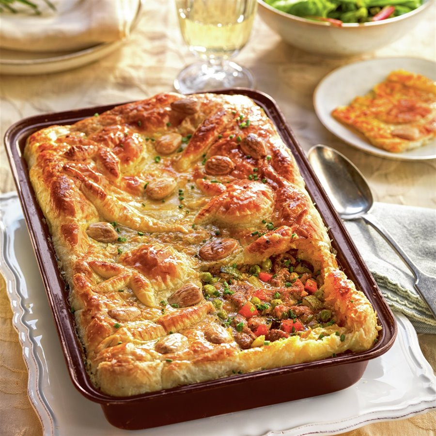 Pastel inglés de carne con hojaldre