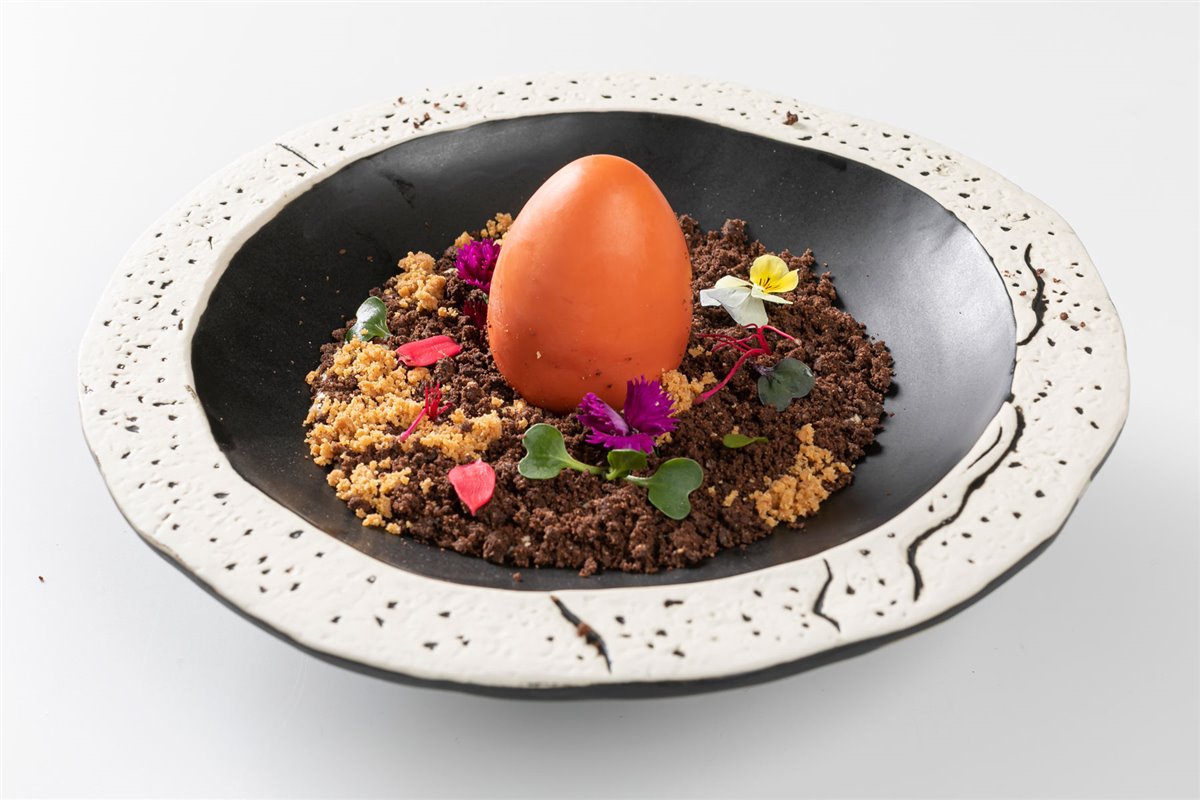 Postre Tastavents: huevo de corral