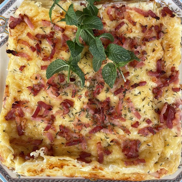 Pastel de Bacon y Queso con Pan de Molde