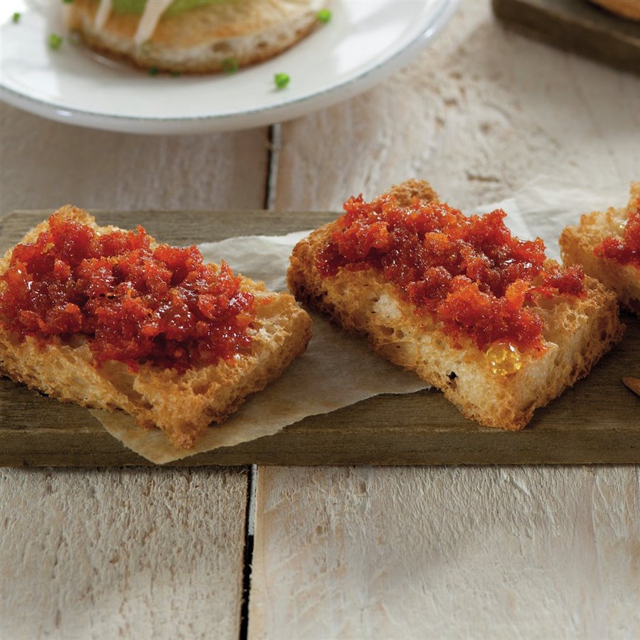 Canapés De Pan De Molde Con Sobrasada De Mallorca Y Miel ¡en 10 Minutos!