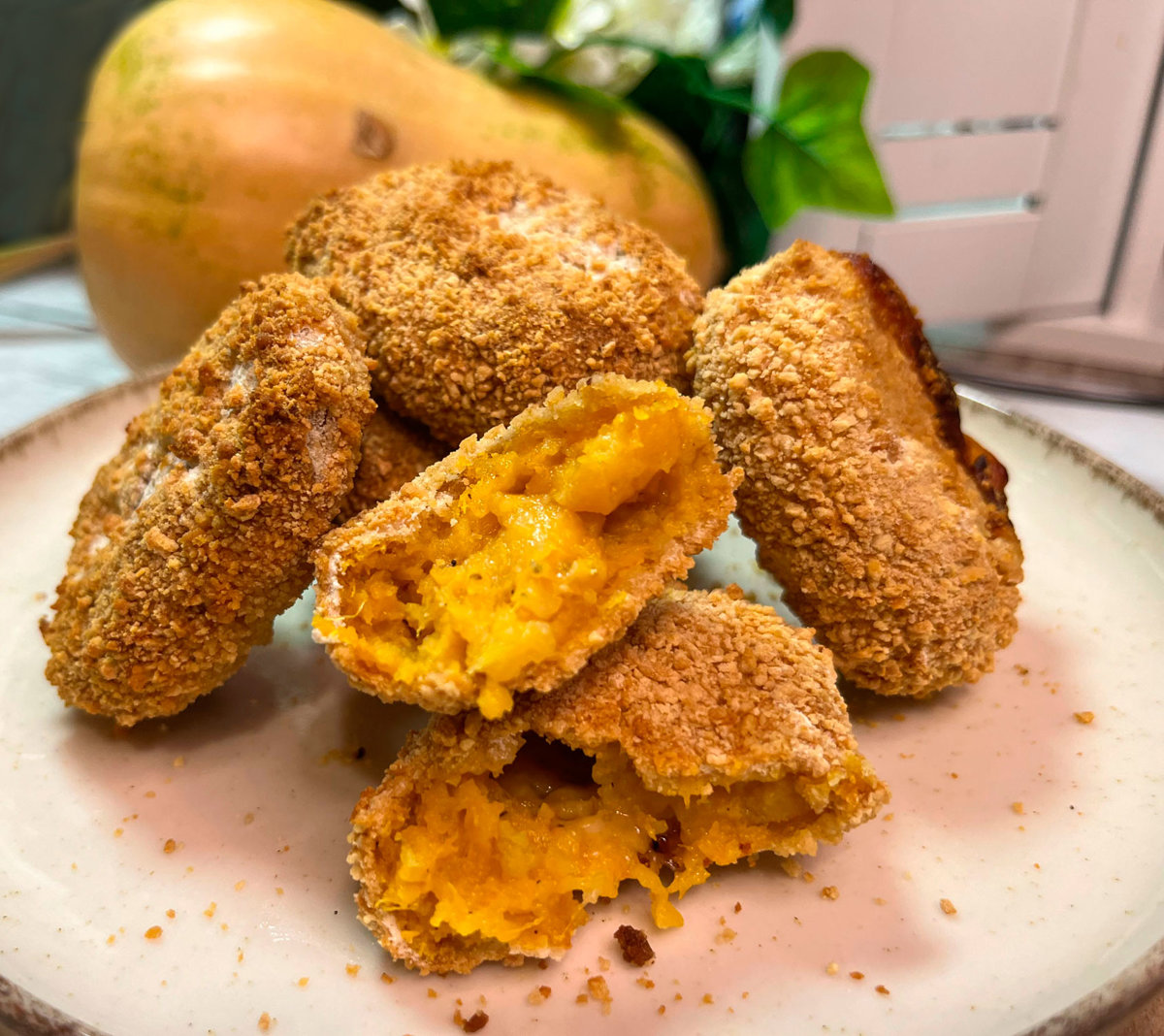 Nuggets de calabaza y queso al horno