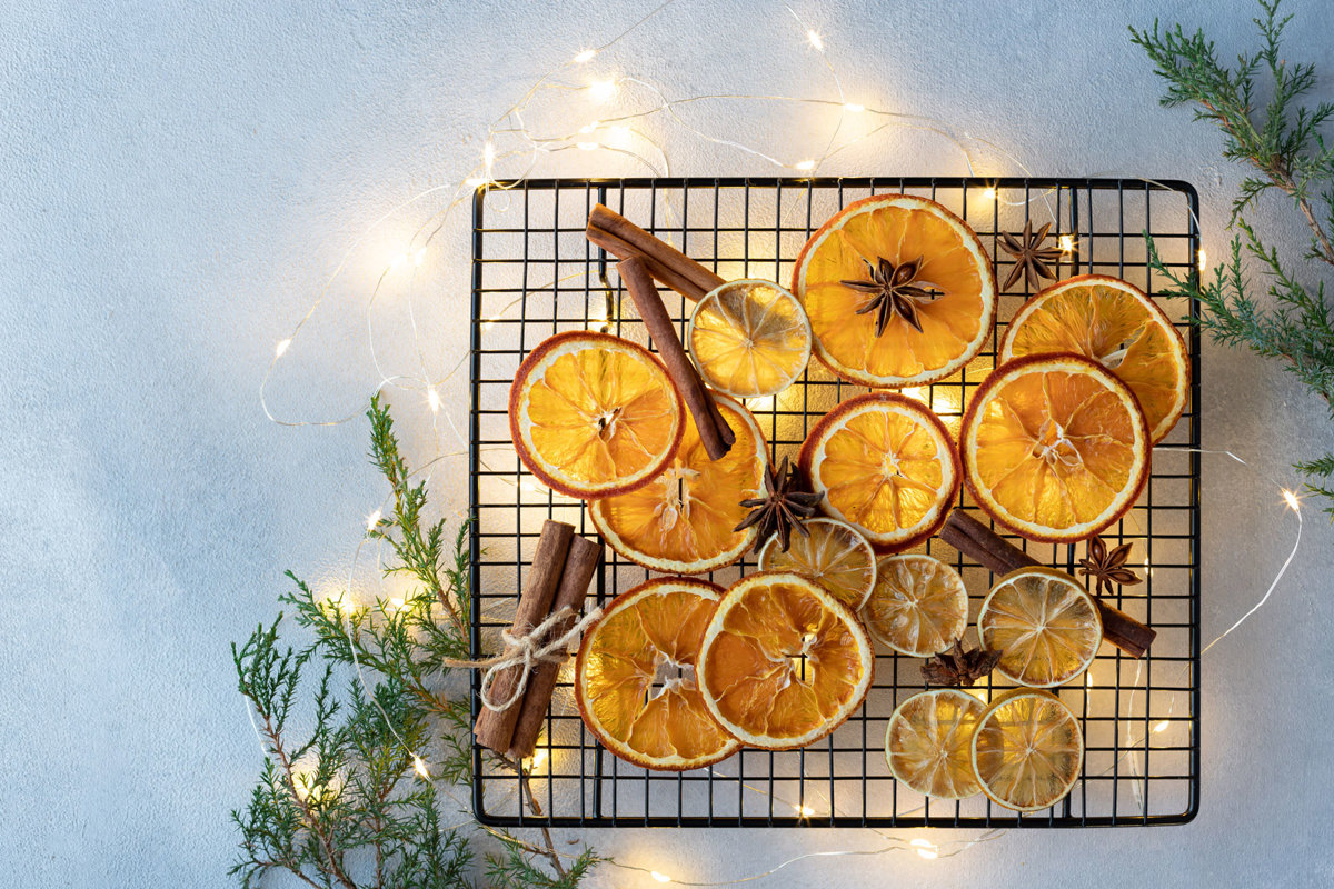 Naranjas y limones deshidratados