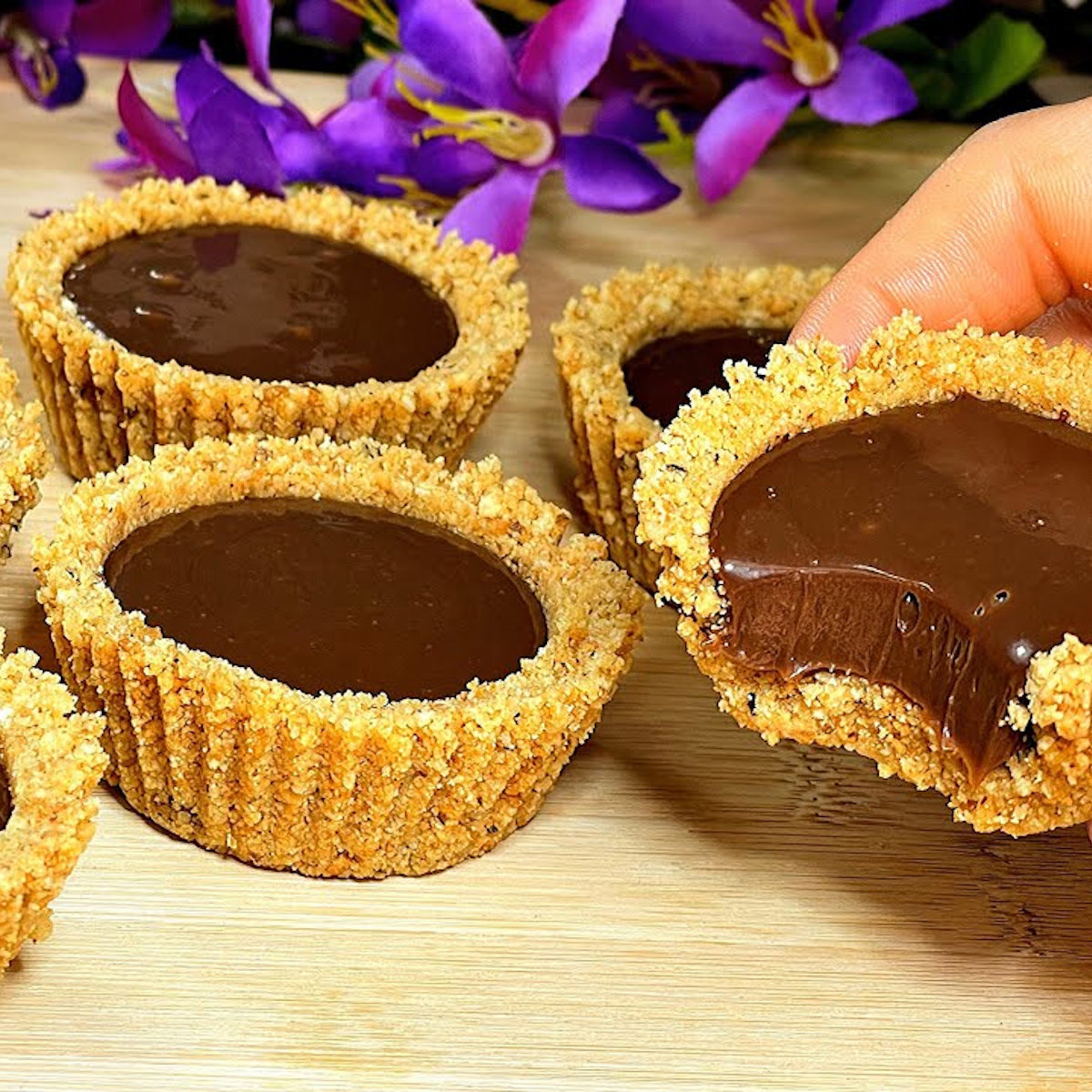 Tartaletas de chocolate sin horno