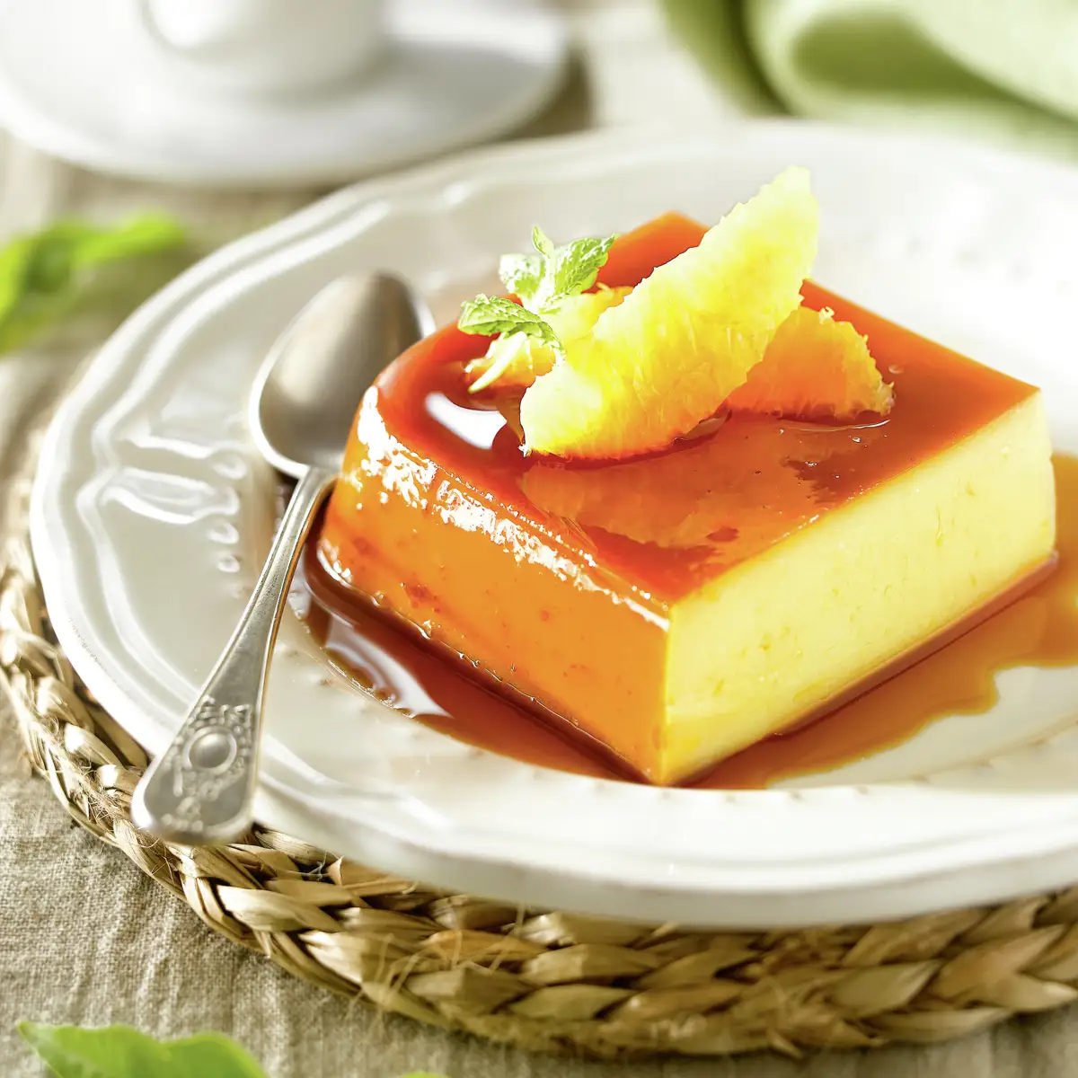Flan de leche condensada y naranja