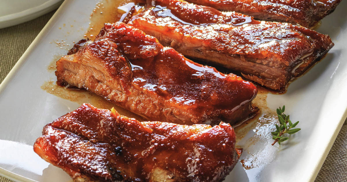 costillar de cerdo barbacoa al horno