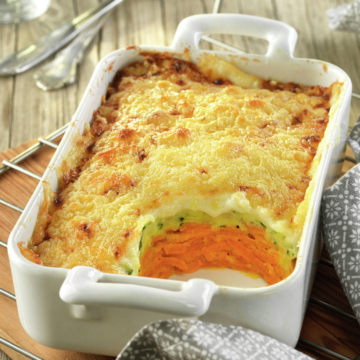 Gratinado de zanahoria y calabacín