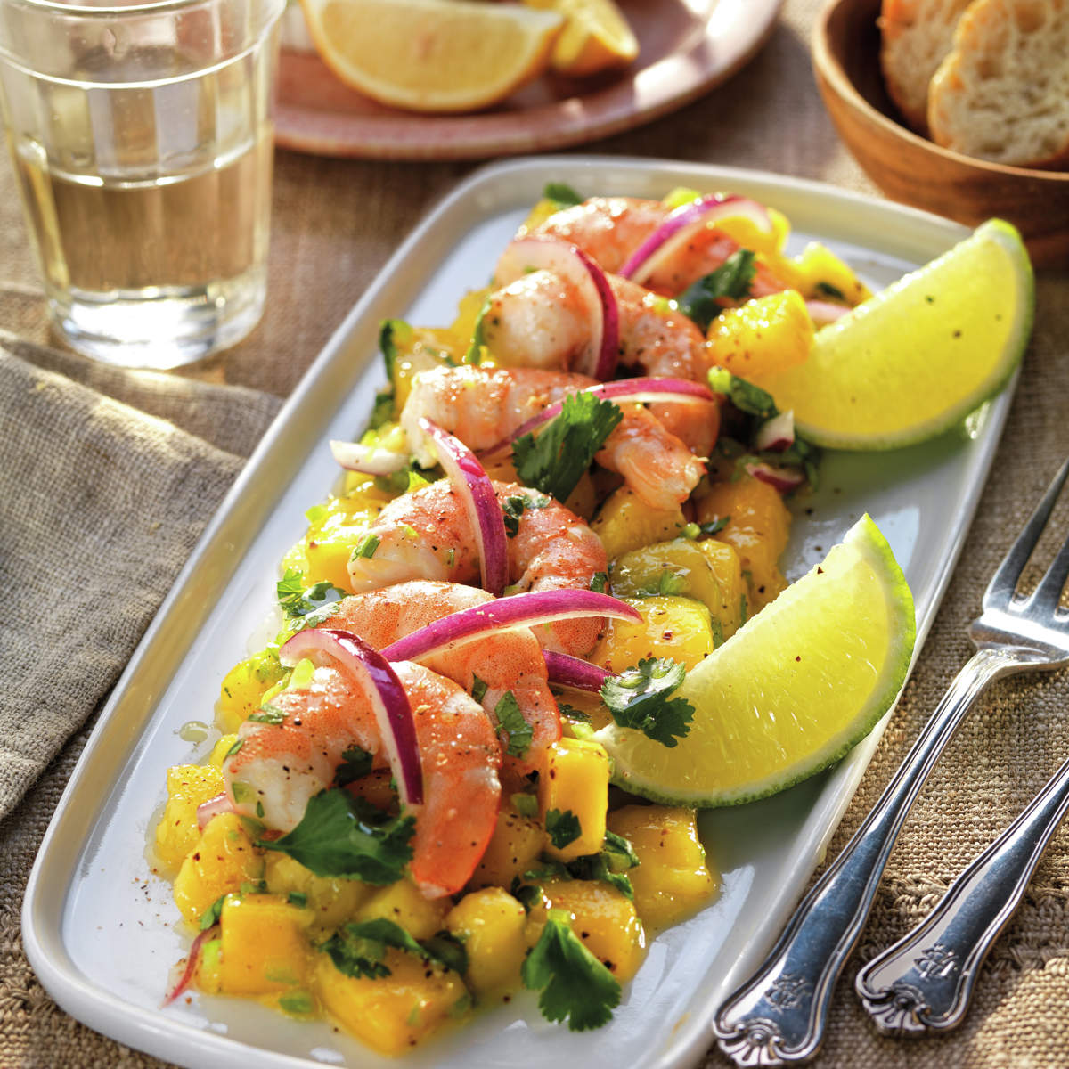 Ceviche de langostino y mango