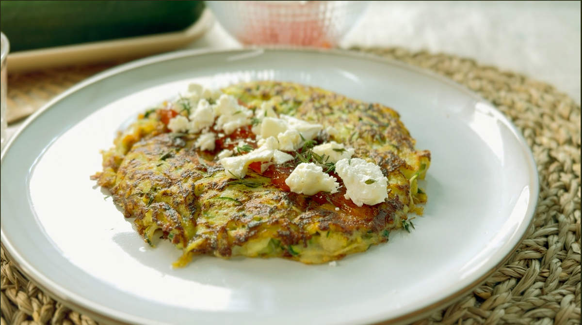 Tortitas de calabacín y queso de cabra