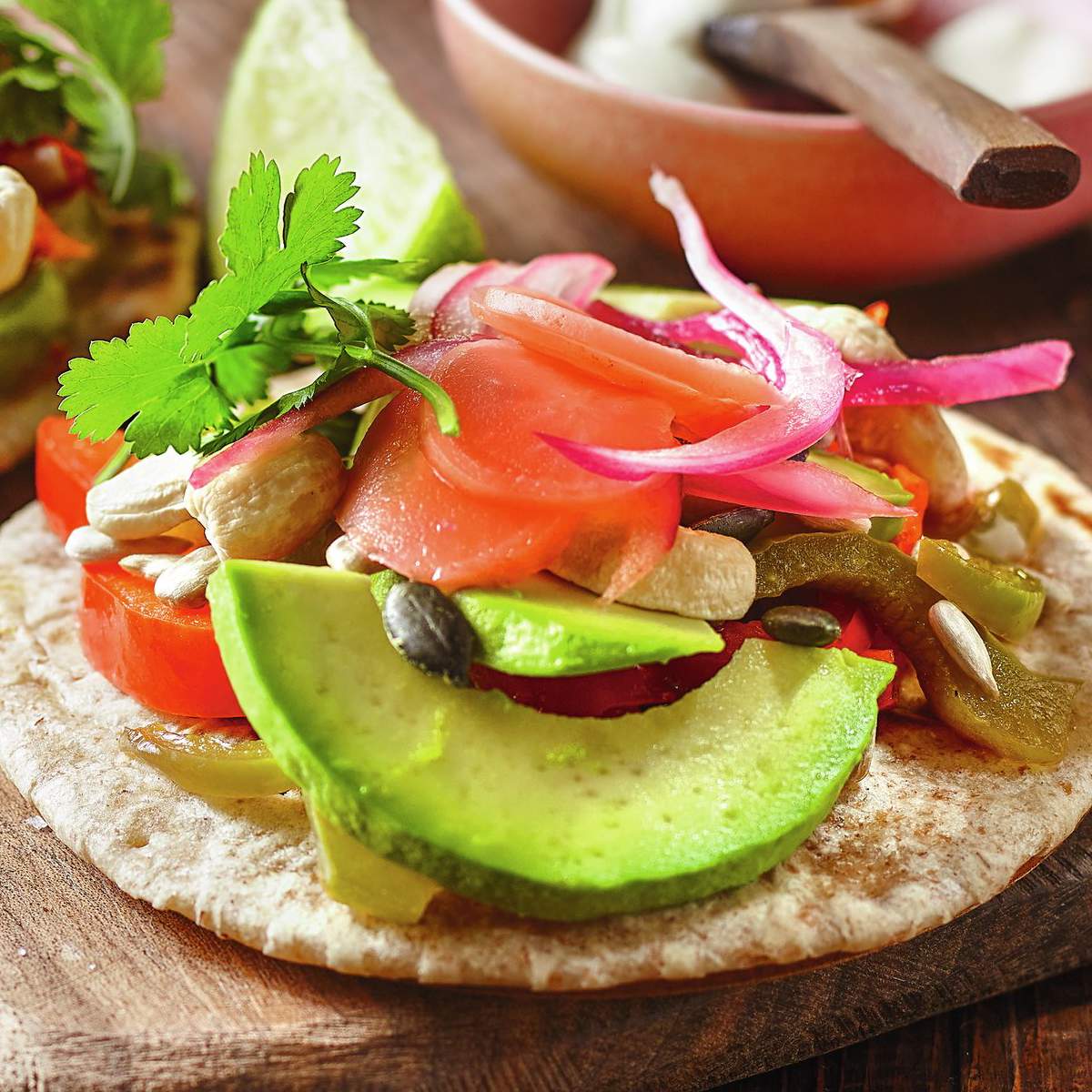 Fajitas de trigo sarraceno con verduras 