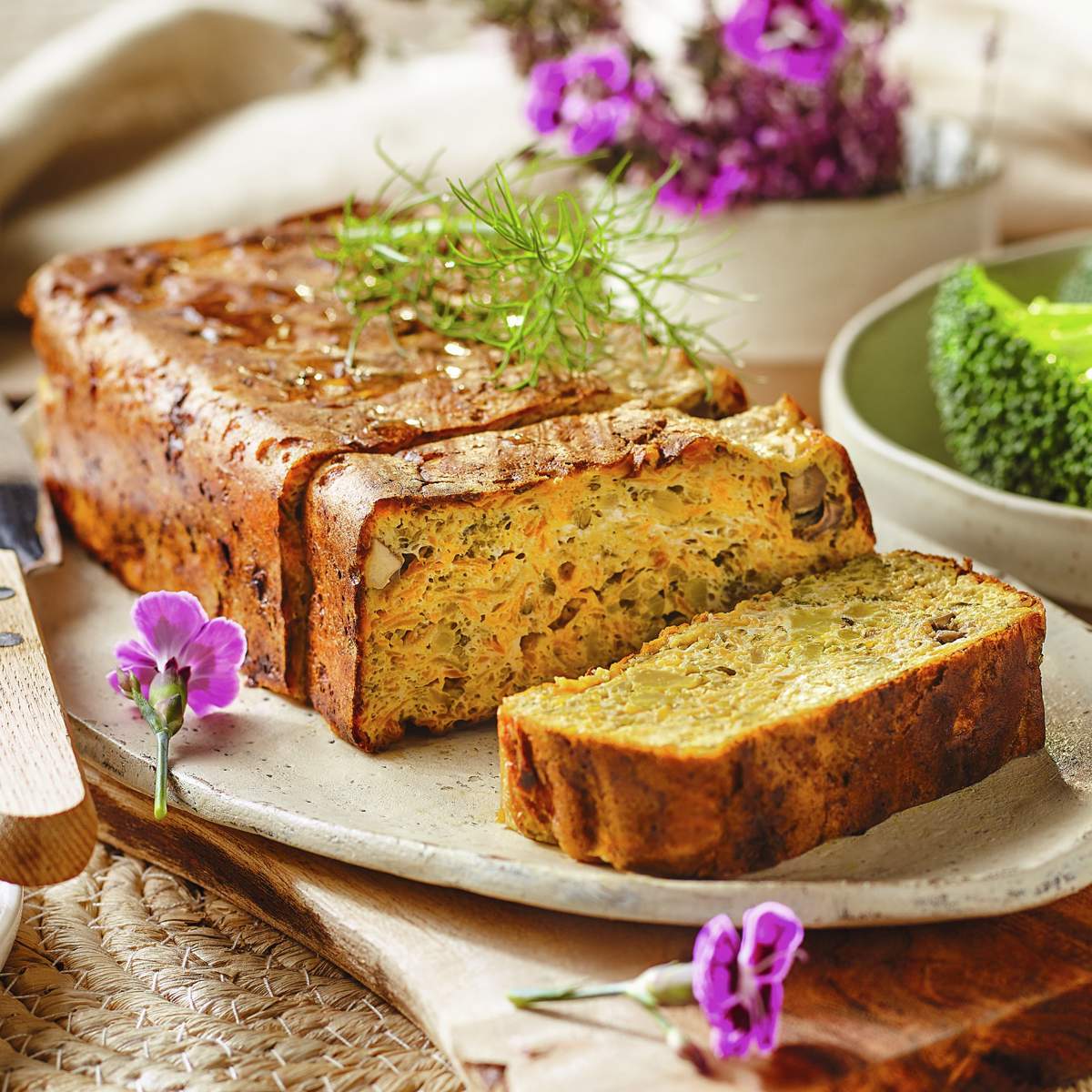 Pastel de calabacín, zanahoria y champiñones 