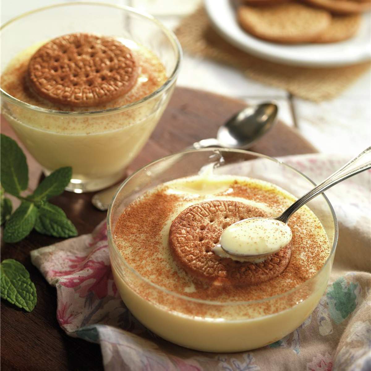 Natillas caseras con galleta