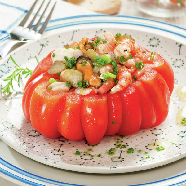 Tomates rellenos de salpicón de marisco, un plato de lo más veraniego 