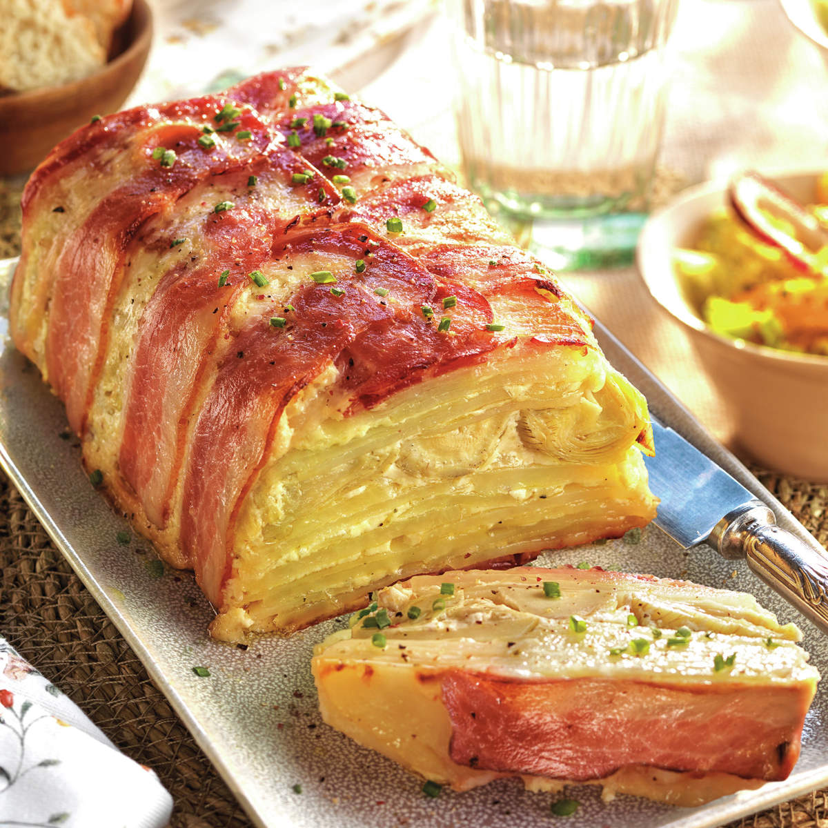 PASTEL DE PATATAS, ALCACHOFAS Y BEICON