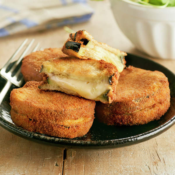 Bocaditos crujientes de berenjena al horno con queso y jamón, ¡en 15 minutos!