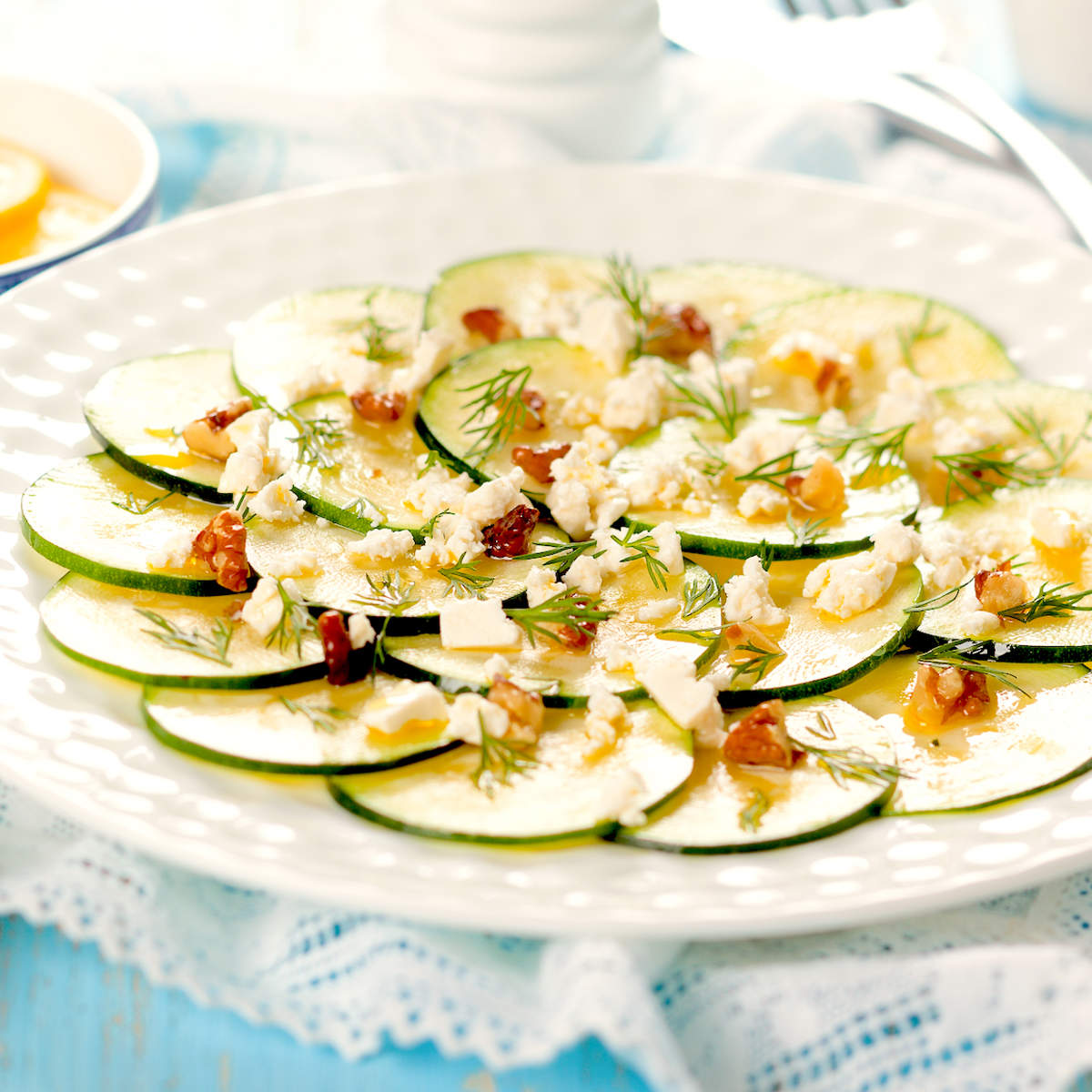 Carpaccio de calabacín con queso