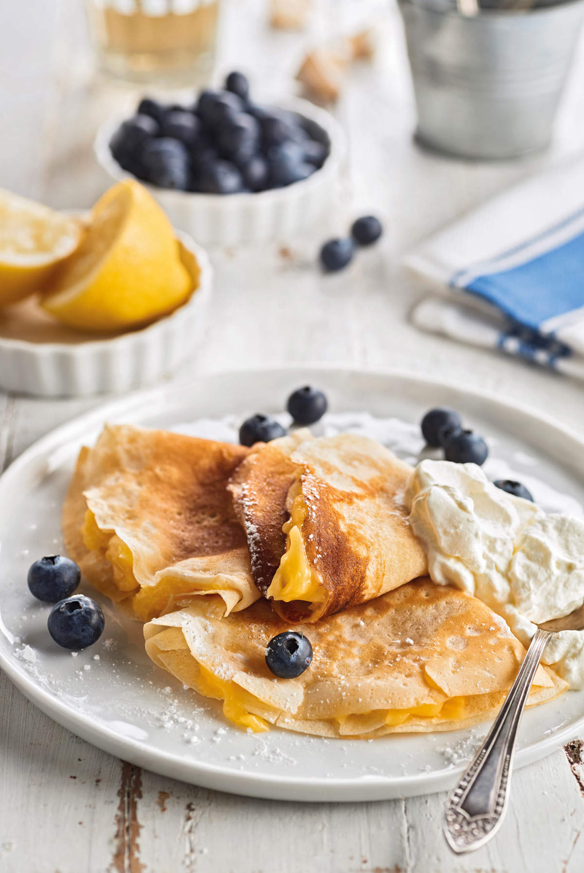 Crepes con crema de limón