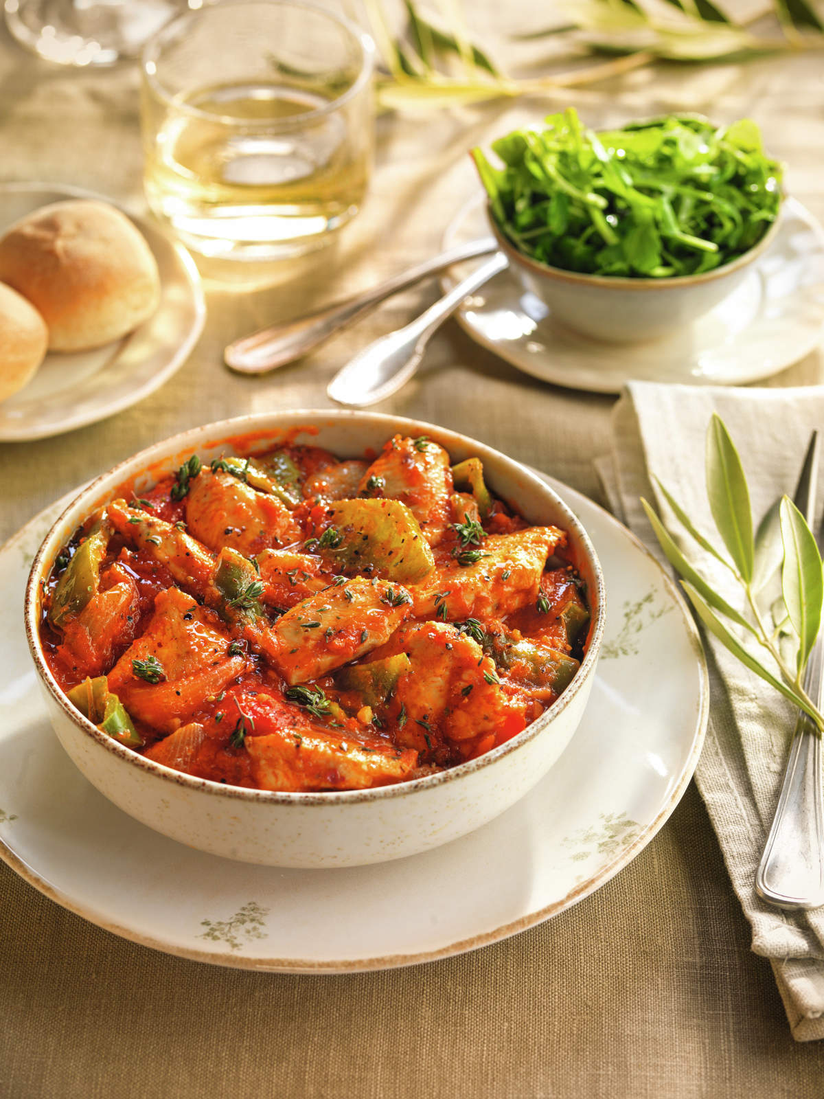 Fritada de pollo y verduras