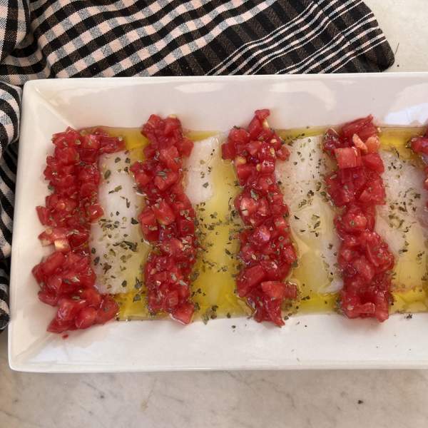 Carpaccio de bacalao