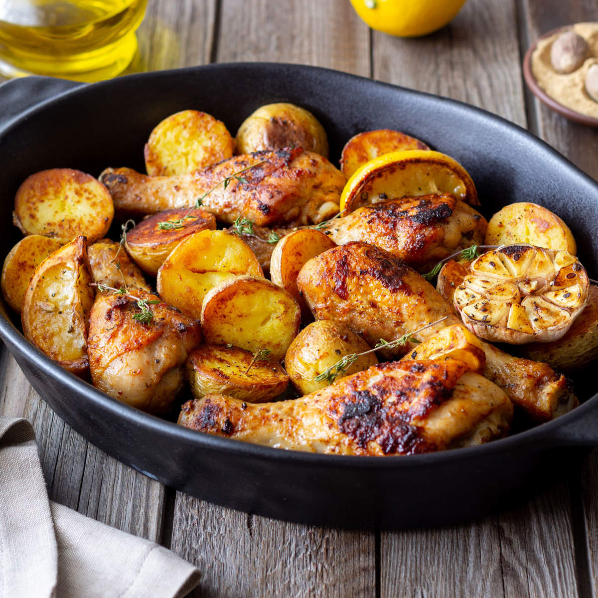 Pollo al horno con limón