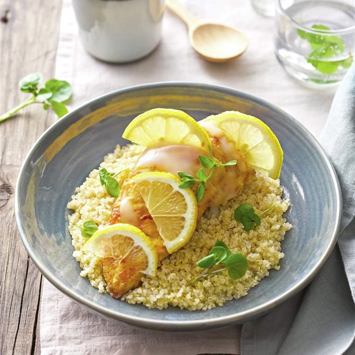 Pollo al limon con quinoa 