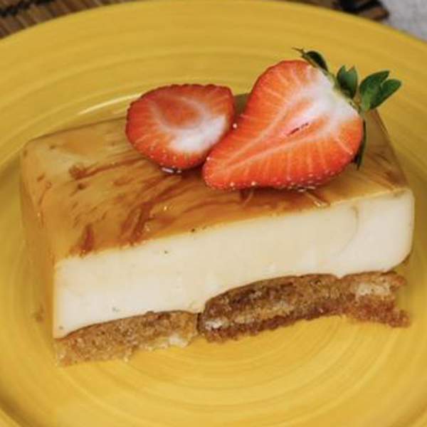 Flan de cuajada y vainilla