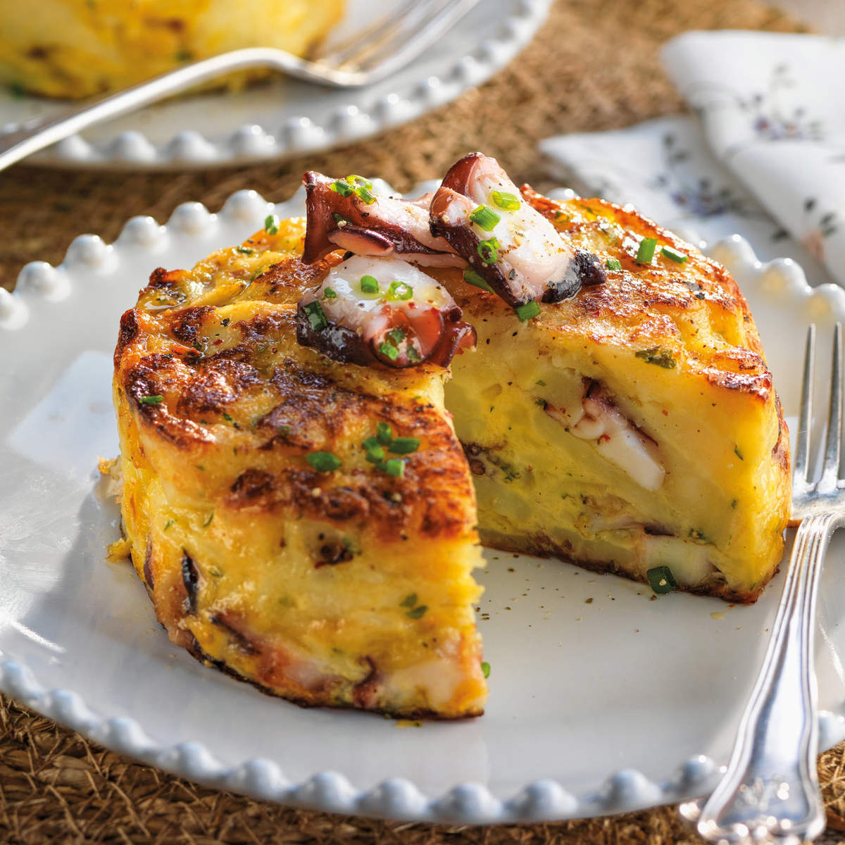 Tortilla de patata y pulpo