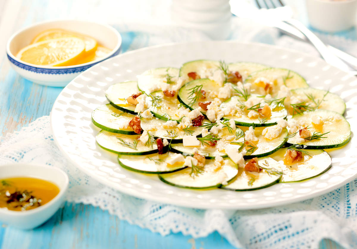 Carpaccio de calabacín con queso