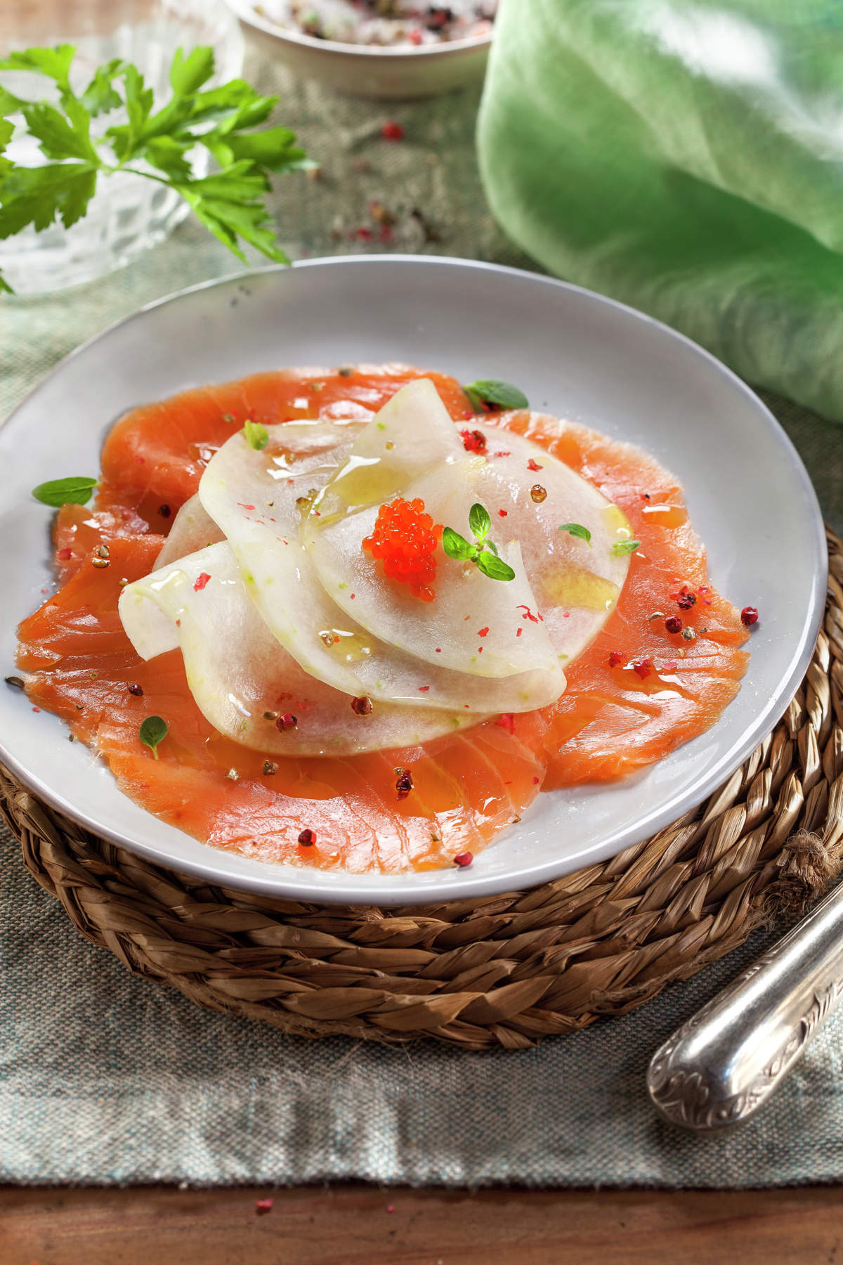 CARPACCIO DE SALMÓN CON MELÓN.