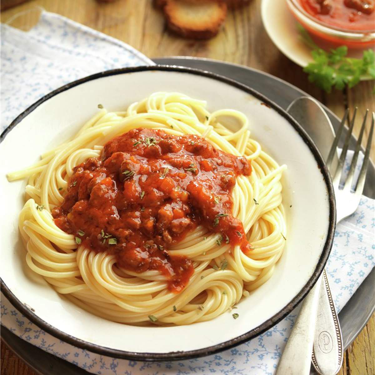 Espaguetis con salsa de verduras