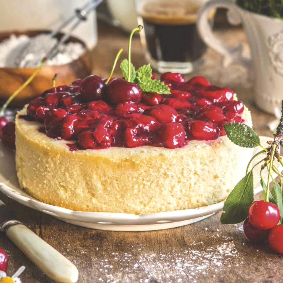 Cheesecake con cerezas