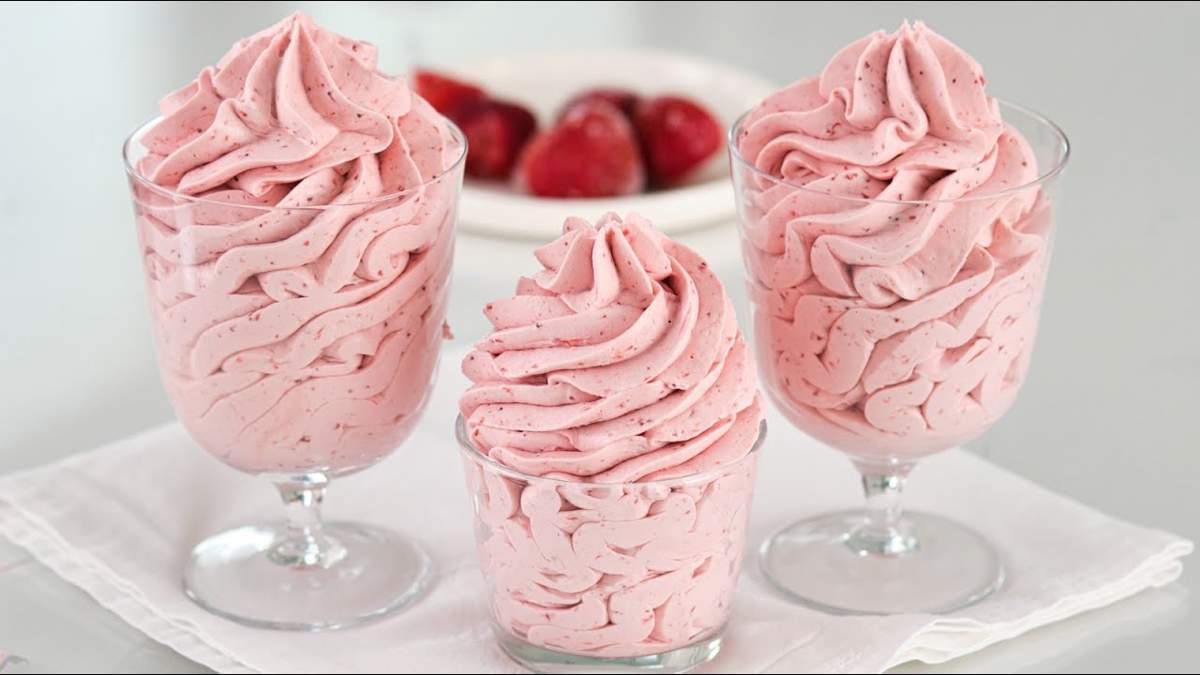 postre cremoso de fresas