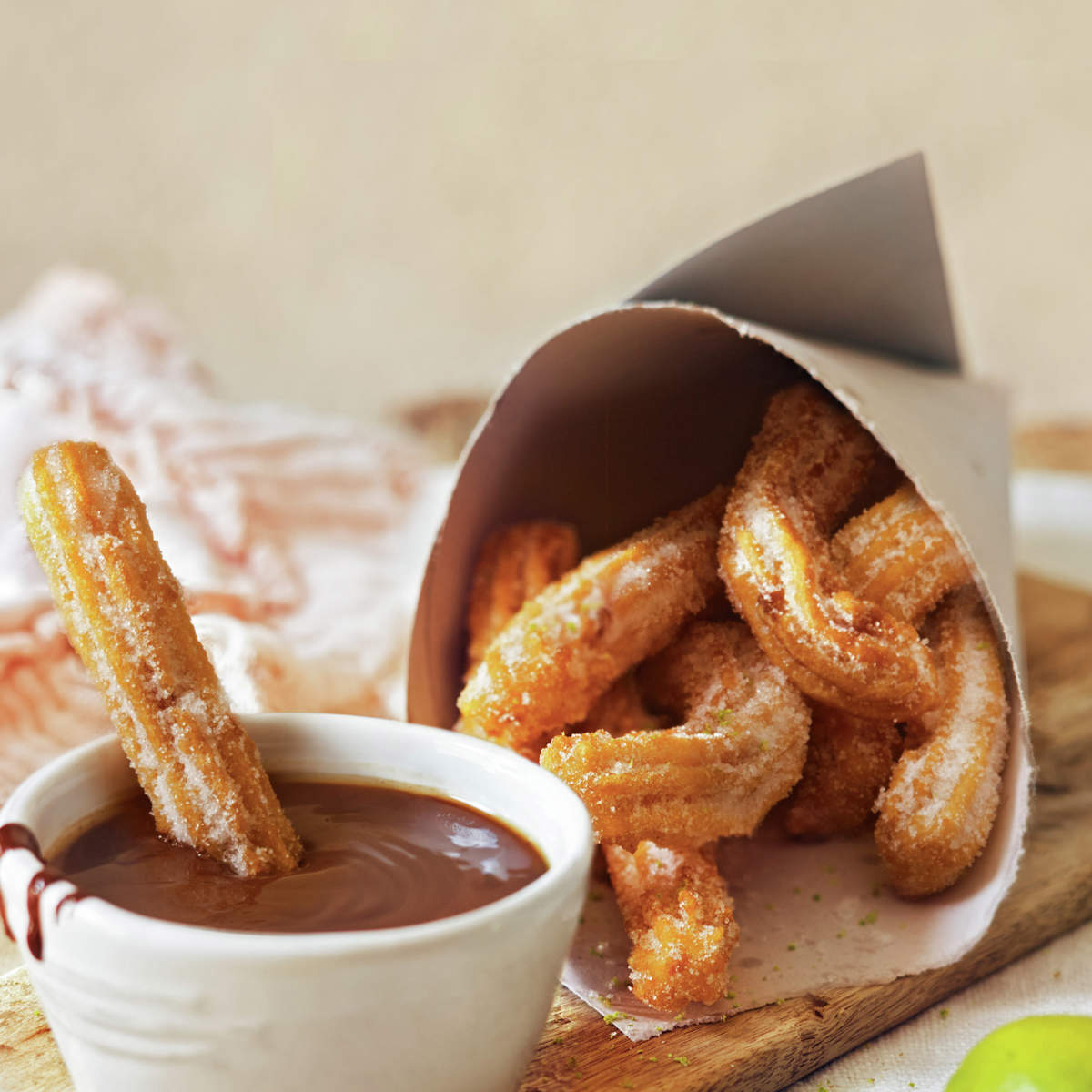 Churros con crema de chocolate