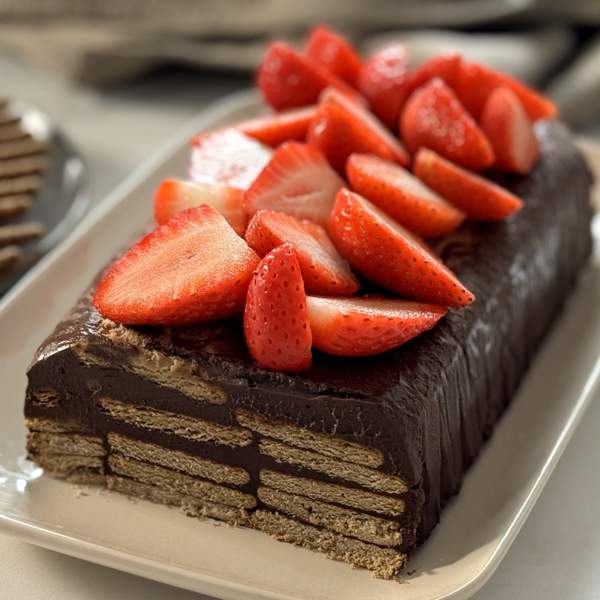 Tarta de galletas y chocolate (sin horno y sin ninguna complicación)