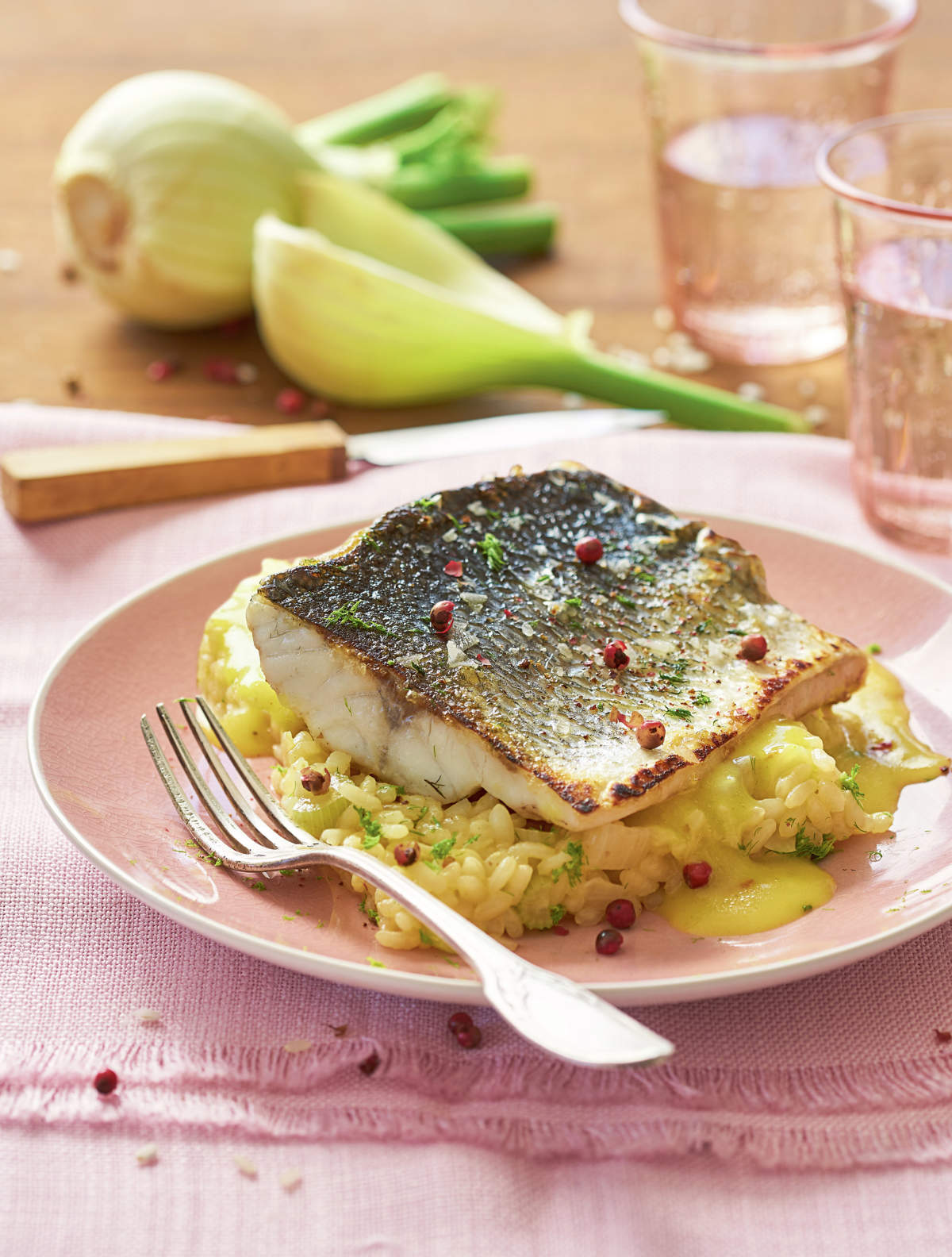Lubina con risotto