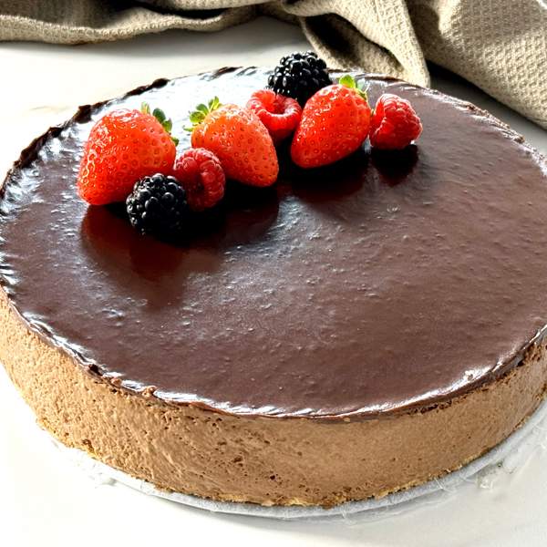 Tarta fría de mousse de chocolate