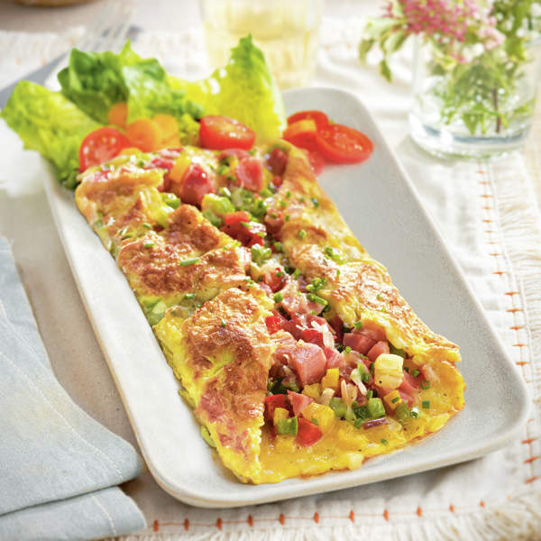 Tortilla doblada con lacón