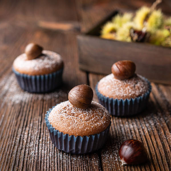 Minimagdalenas de castañas, el dulce perfecto para desayunos y meriendas