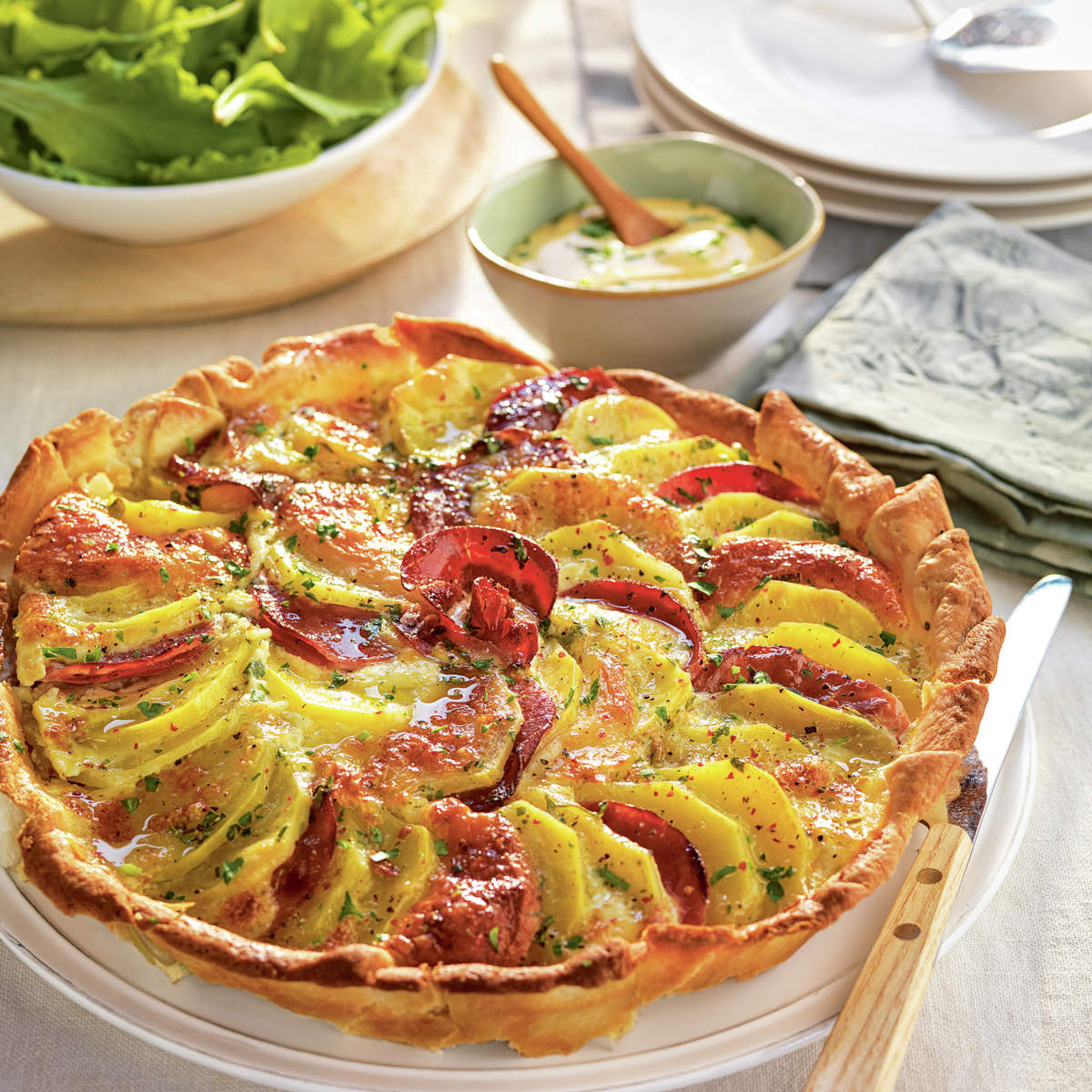 Quiche de patata y jamón