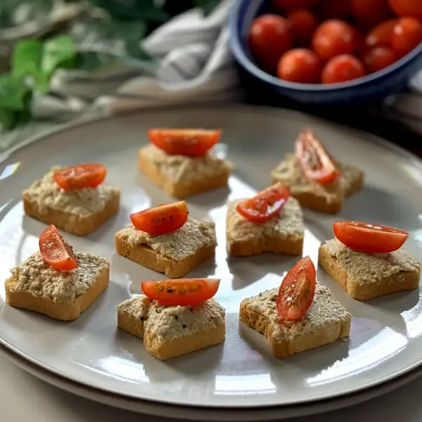 Canapés de crema de aceituna y queso