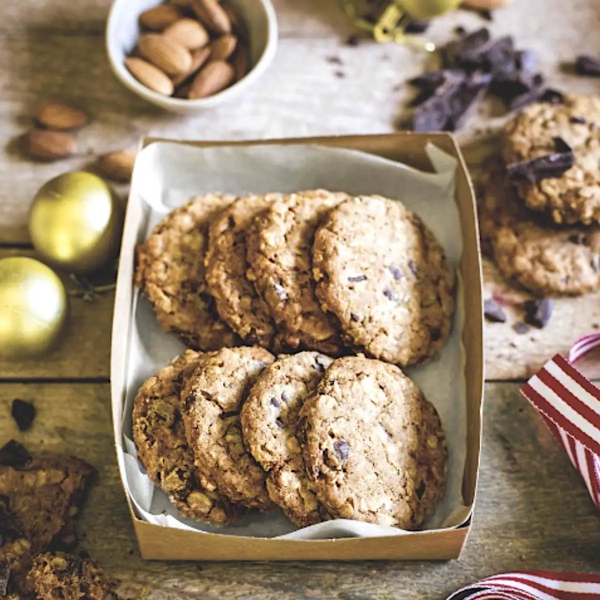 Cookies de avena y chocolate con almendras