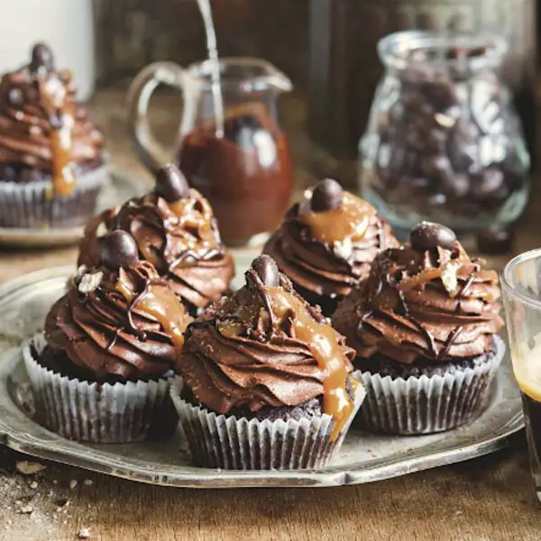 Cupcakes de chocolate al caramelo