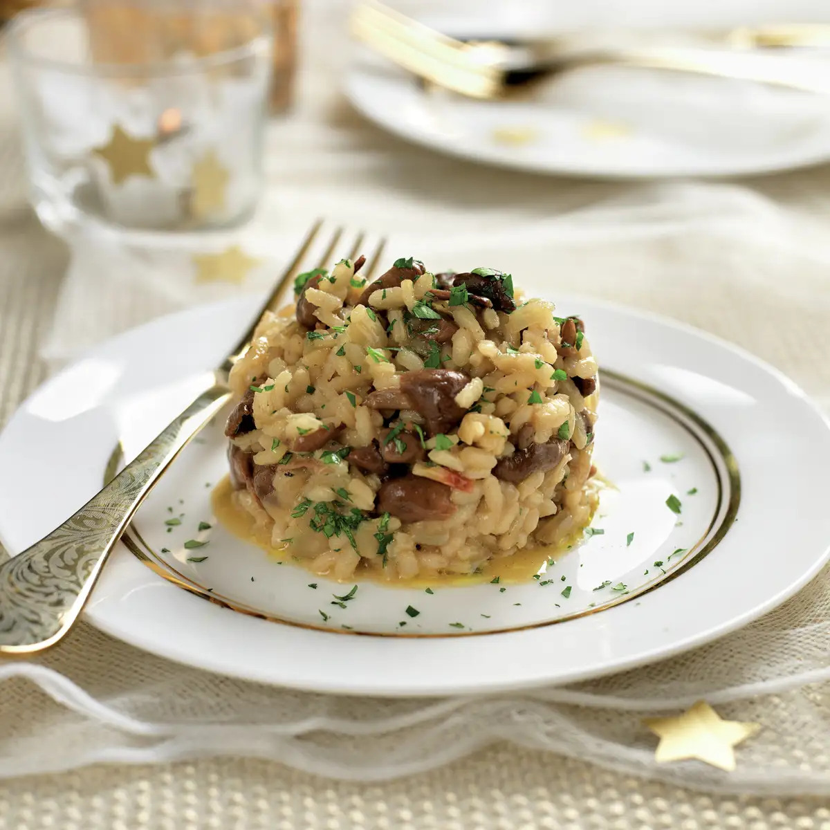 Risotto de senderuelas con parmesano