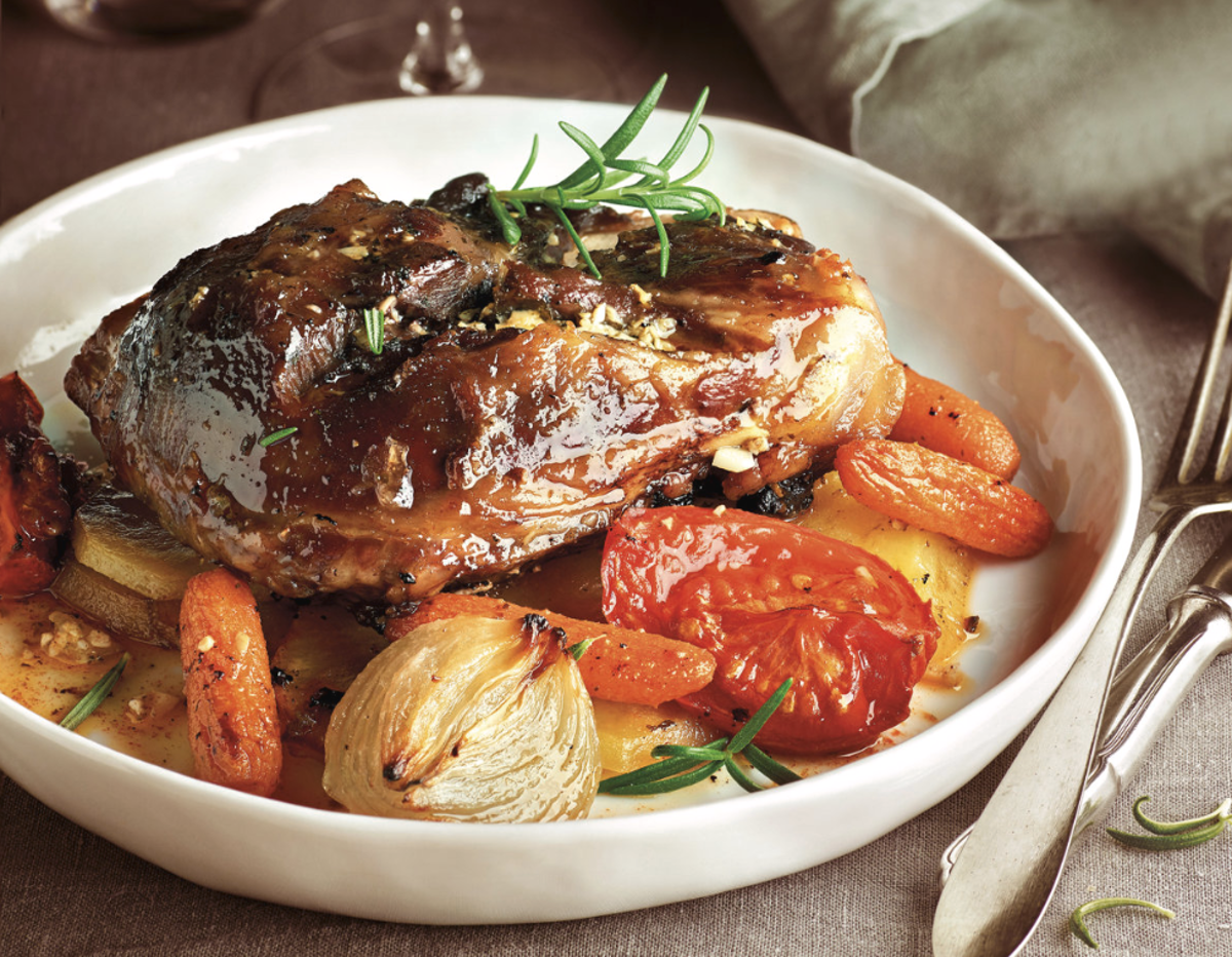 Carrilleras de cerdo al horno con verduras